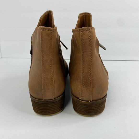 Lucky Brand Womens Brennon Leather Ankle Boots Tan Double Zipper size 9.5 - Picture 8 of 11